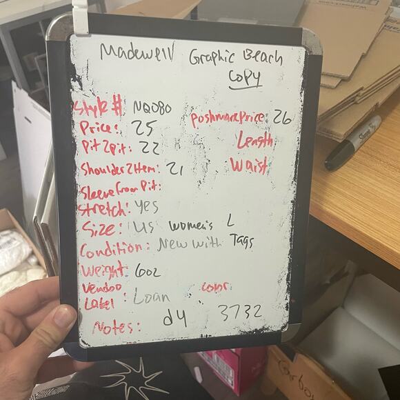 Madewell Graphic Crew Neck Beach Boho Muscle Tee Shirt US Women's L New - Picture 6 of 6